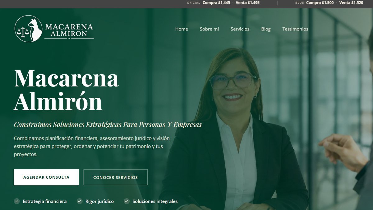Portada del sitio de Macarena Almirón