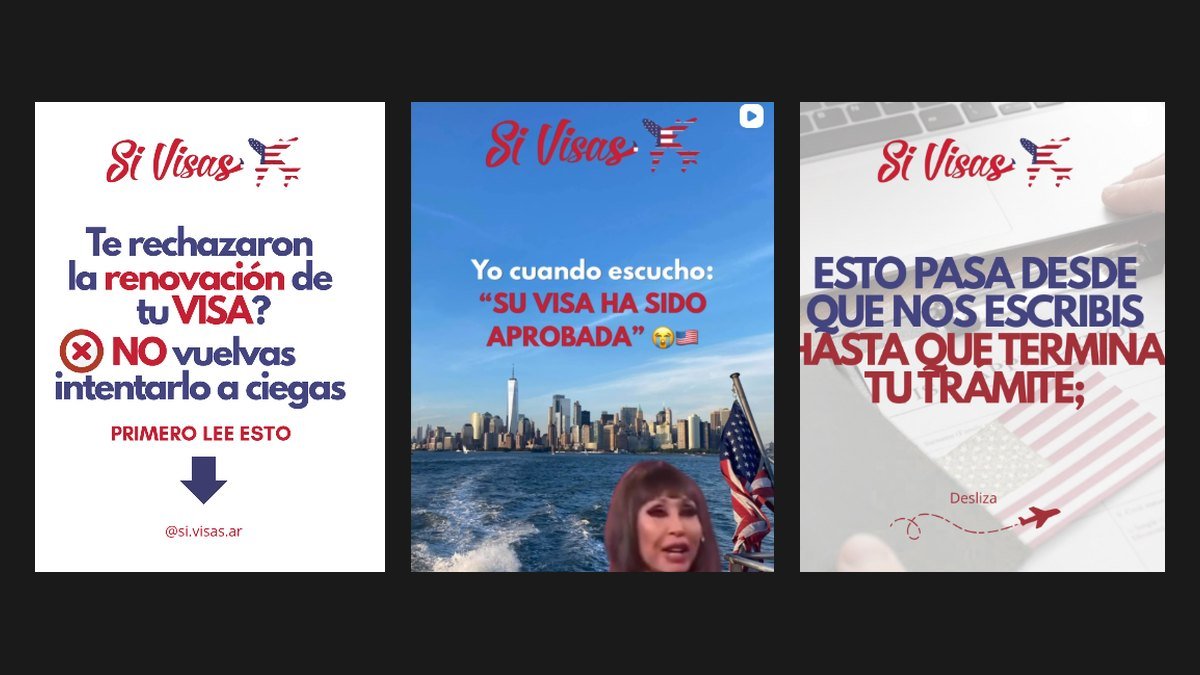 Tres piezas de Instagram de Si.Visas