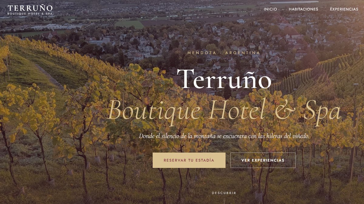 Portada del sitio de Terruño Boutique Hotel & Spa